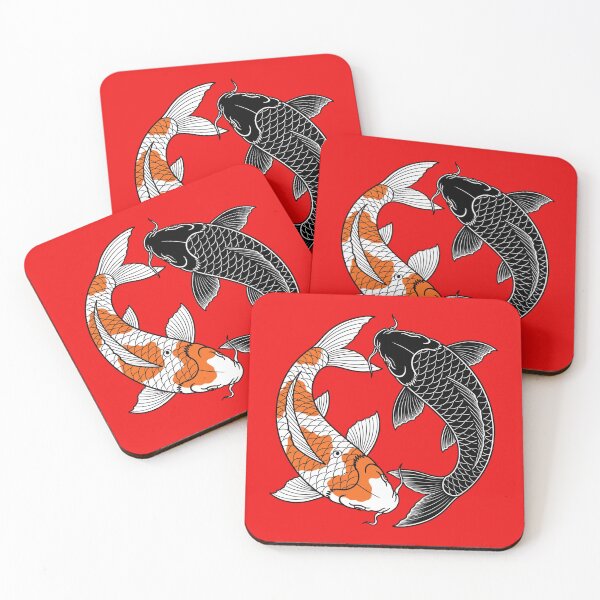 Item preview, Yin Yang Koi Fish Black And White - Japanese Harmony Tattoo designed and sold by Surviving Monday Club.