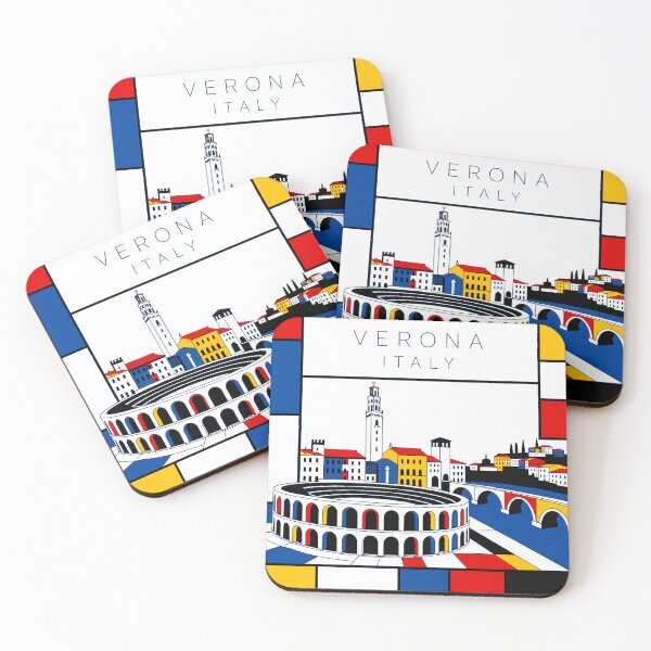 Item preview, Verona Mondrian style poster 3D designed and sold by CMYKStudio.