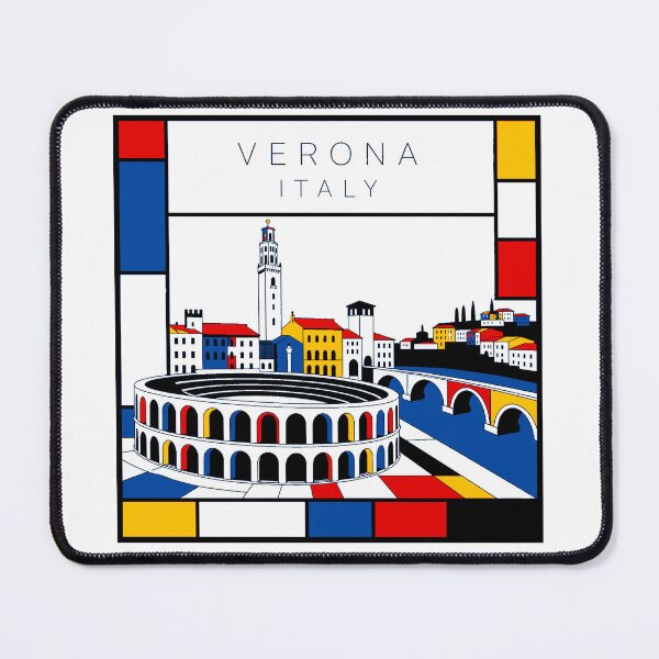 Item preview, Verona Mondrian style poster 3D designed and sold by CMYKStudio.