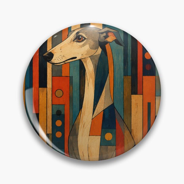 Item preview, Colorful Saluki Folk Art Geometric Dog Pattern designed and sold by Petsthetic.