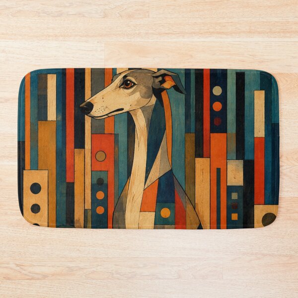 Item preview, Colorful Saluki Folk Art Geometric Dog Pattern designed and sold by Petsthetic.