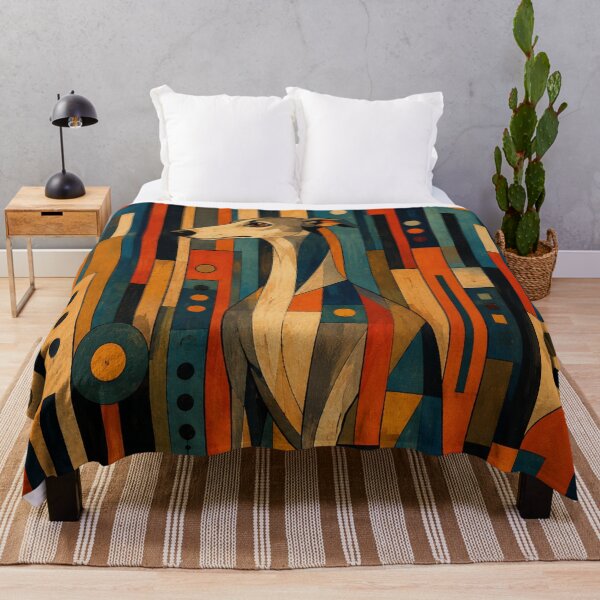 Item preview, Colorful Saluki Folk Art Geometric Dog Pattern designed and sold by Petsthetic.