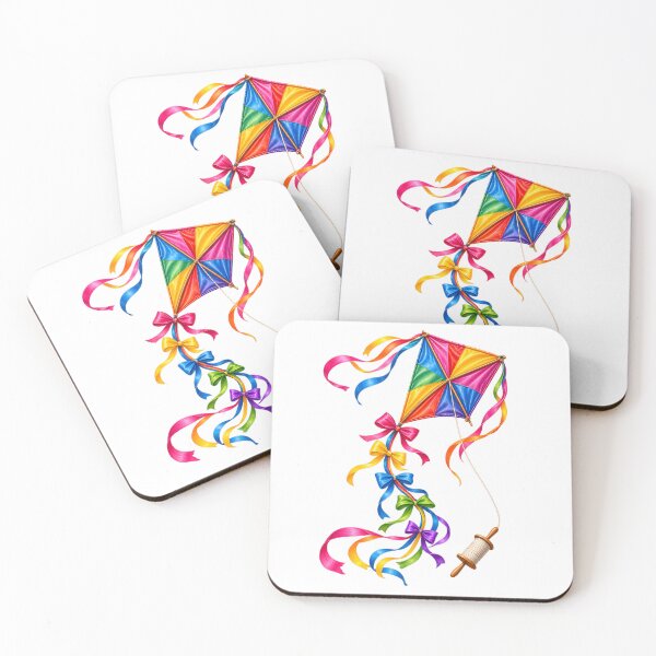 Item preview, Colorful Rainbow Kite with Ribbons designed and sold by TinyWeird.