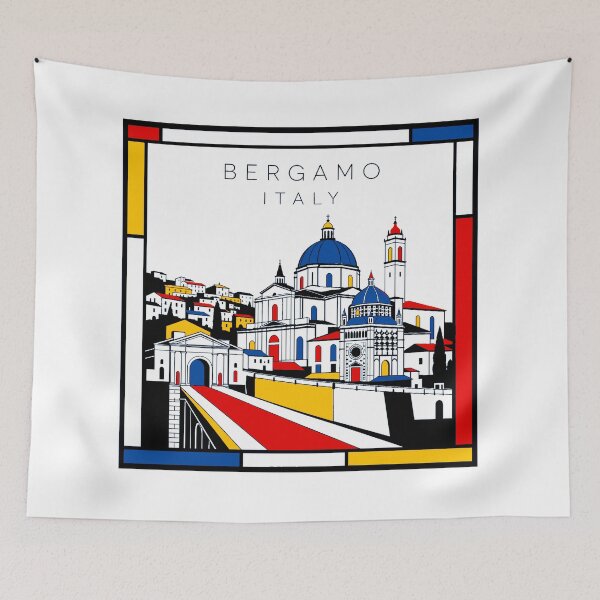 Item preview, Bergamo Mondrian style poster 3D designed and sold by CMYKStudio.
