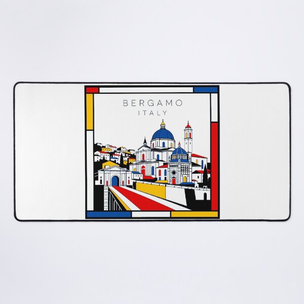 Item preview, Bergamo Mondrian style poster 3D designed and sold by CMYKStudio.