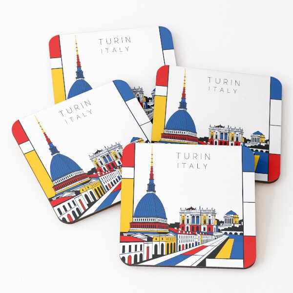 Item preview, Turin Mondrian style poster 3D designed and sold by CMYKStudio.