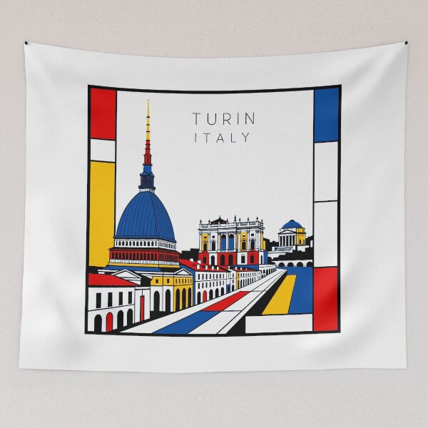 Item preview, Turin Mondrian style poster 3D designed and sold by CMYKStudio.