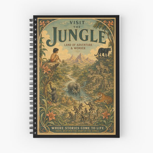 Item preview, Jungle Book Poster, Vintage Travel Art, Rudyard Kipling Wall Decor, Book Lovers designed and sold by RickE.