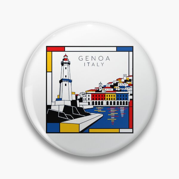 Item preview, Genoa Mondrian style poster 3D designed and sold by CMYKStudio.