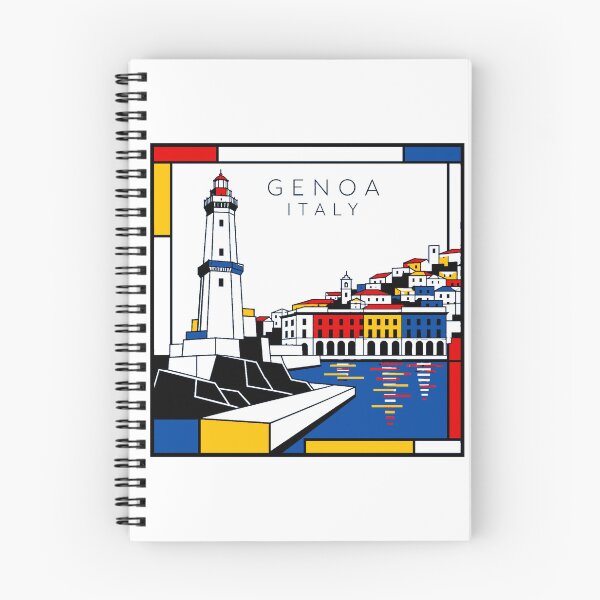 Item preview, Genoa Mondrian style poster 3D designed and sold by CMYKStudio.