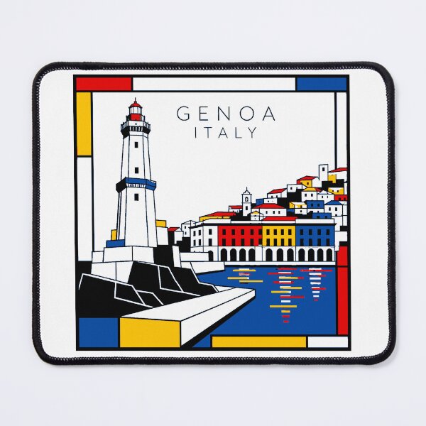 Item preview, Genoa Mondrian style poster 3D designed and sold by CMYKStudio.