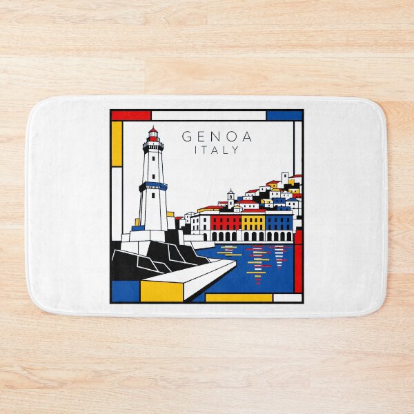 Item preview, Genoa Mondrian style poster 3D designed and sold by CMYKStudio.