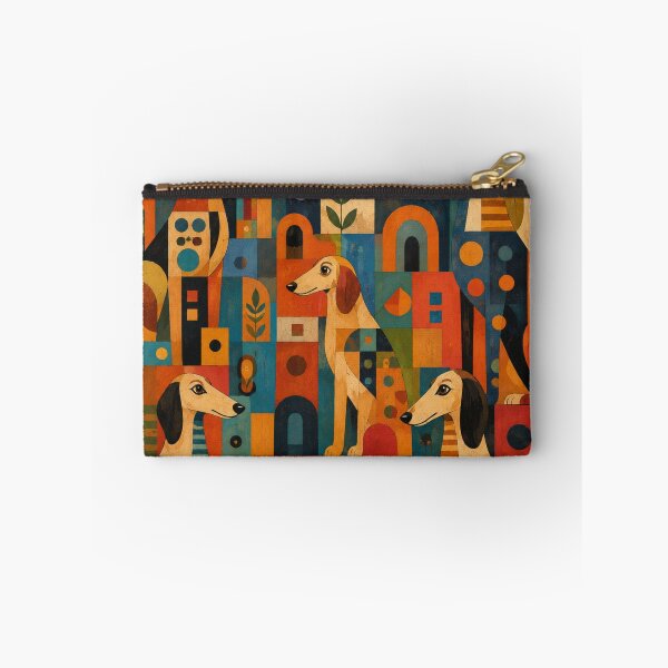 Item preview, Colorful Saluki Folk Art Geometric Dog Pattern designed and sold by Petsthetic.