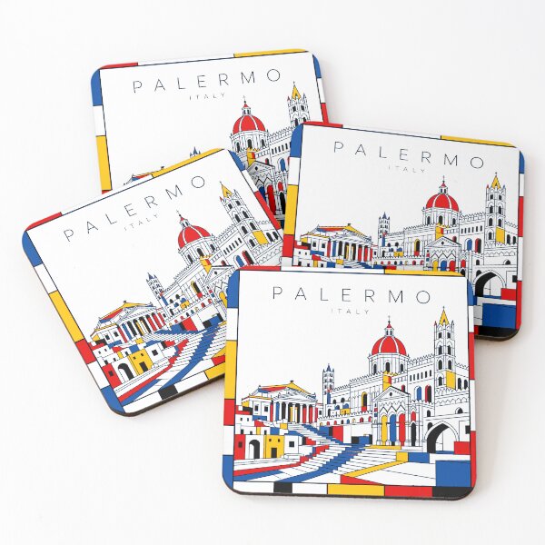 Item preview, Palermo Mondrian style poster 3D designed and sold by CMYKStudio.