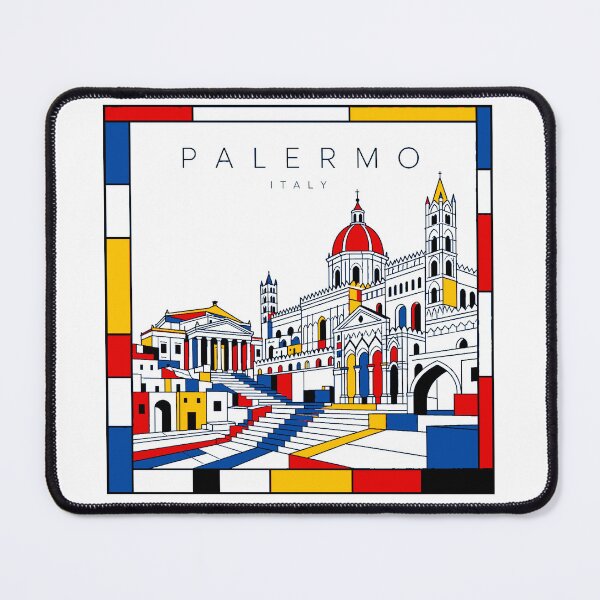 Item preview, Palermo Mondrian style poster 3D designed and sold by CMYKStudio.