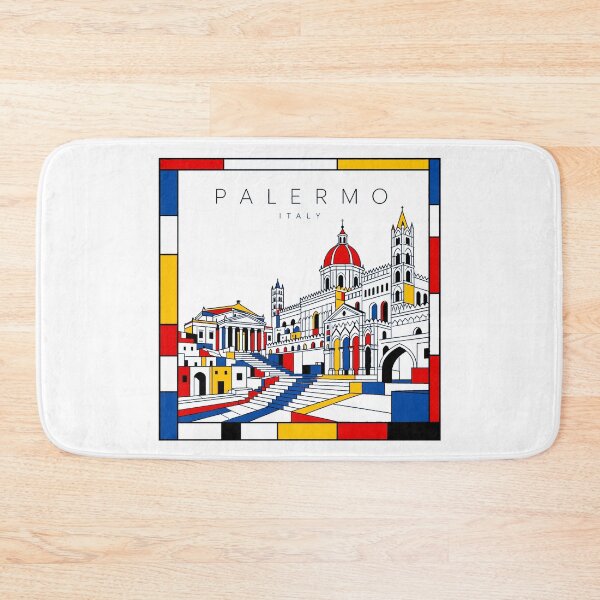 Item preview, Palermo Mondrian style poster 3D designed and sold by CMYKStudio.