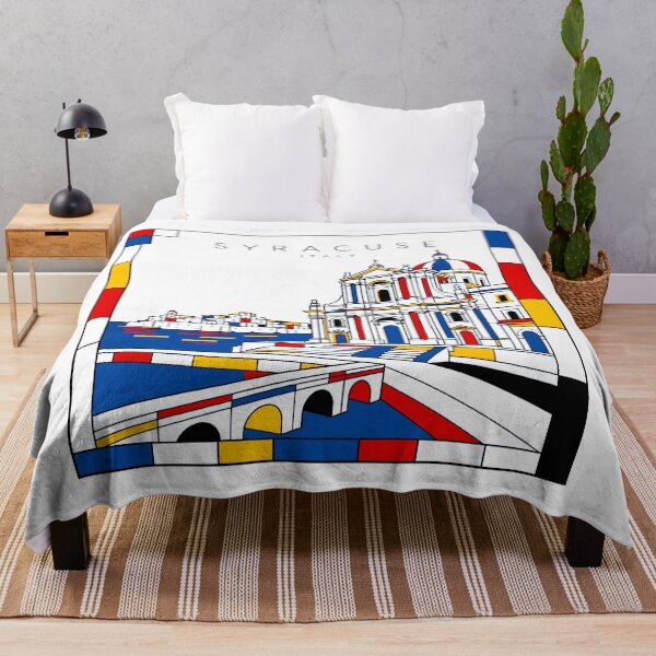 Aperçu de l'œuvre Affiche 3D de style Mondrian de Syracuse créée et vendue par CMYKStudio.
