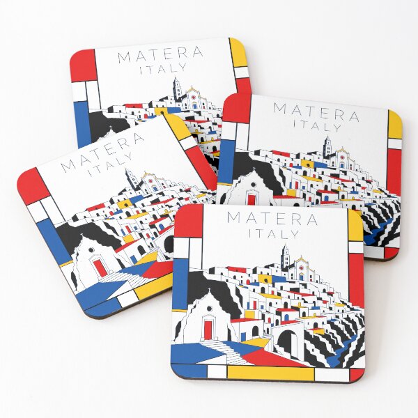 Item preview, Matera Mondrian style poster 3D designed and sold by CMYKStudio.