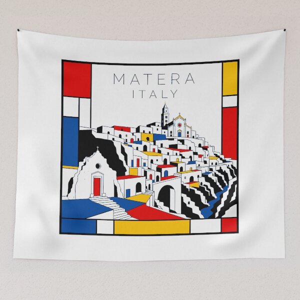 Item preview, Matera Mondrian style poster 3D designed and sold by CMYKStudio.