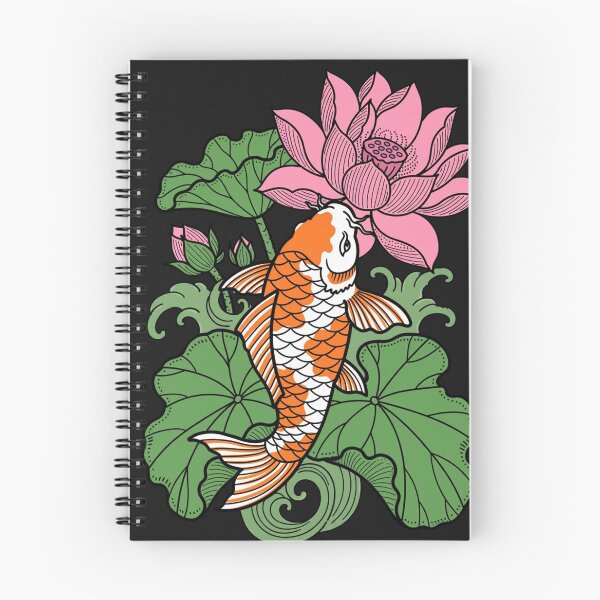 Item preview, Koi Fish And Pink Lotus Flower - Japanese Irezumi Art designed and sold by Surviving Monday Club.