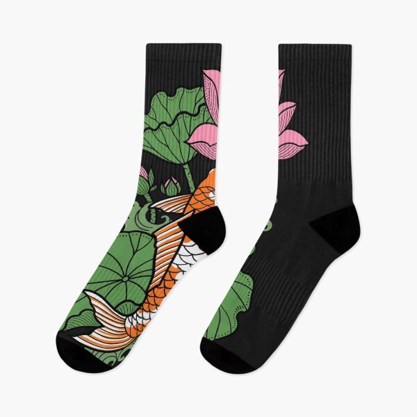 Item preview, Koi Fish And Pink Lotus Flower - Japanese Irezumi Art designed and sold by Surviving Monday Club.
