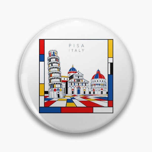 Item preview, Pisa Mondrian style poster 3D designed and sold by CMYKStudio.