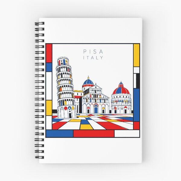 Item preview, Pisa Mondrian style poster 3D designed and sold by CMYKStudio.