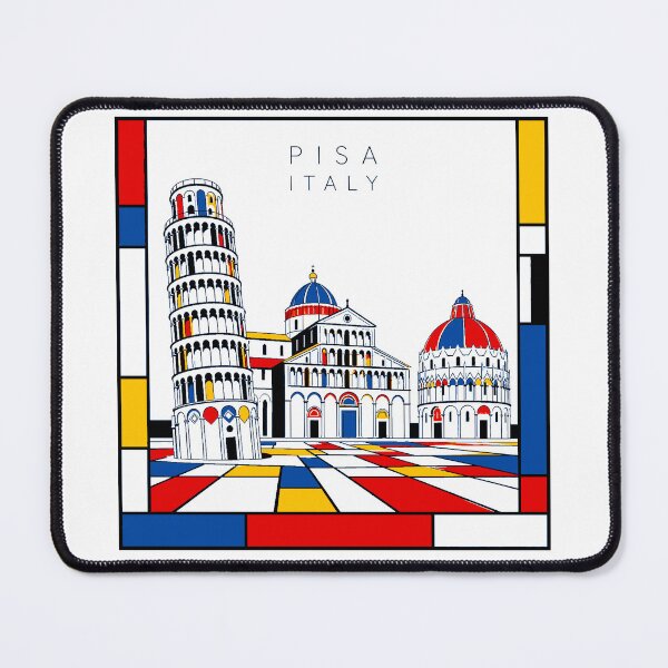 Item preview, Pisa Mondrian style poster 3D designed and sold by CMYKStudio.