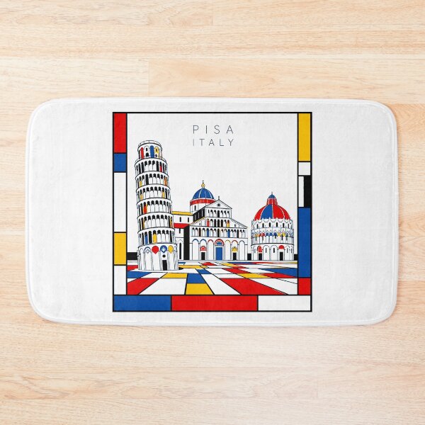 Item preview, Pisa Mondrian style poster 3D designed and sold by CMYKStudio.