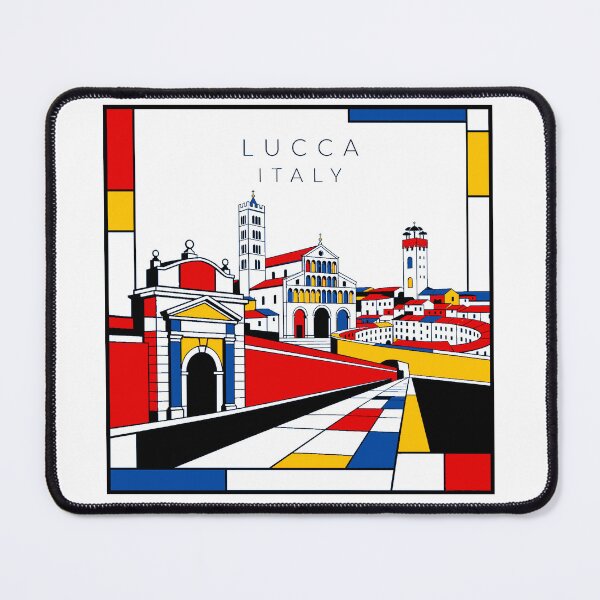 Item preview, Lucca Mondrian style poster 3D designed and sold by CMYKStudio.