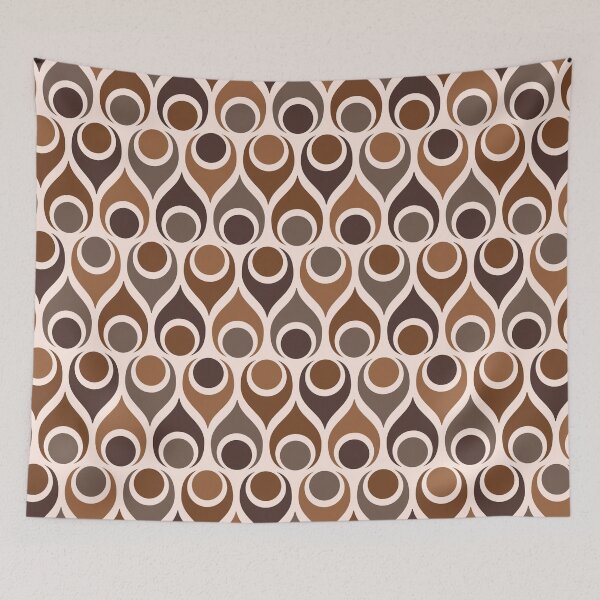 Item preview, Retro Atomic Teardrops brown designed and sold by Dana Du.