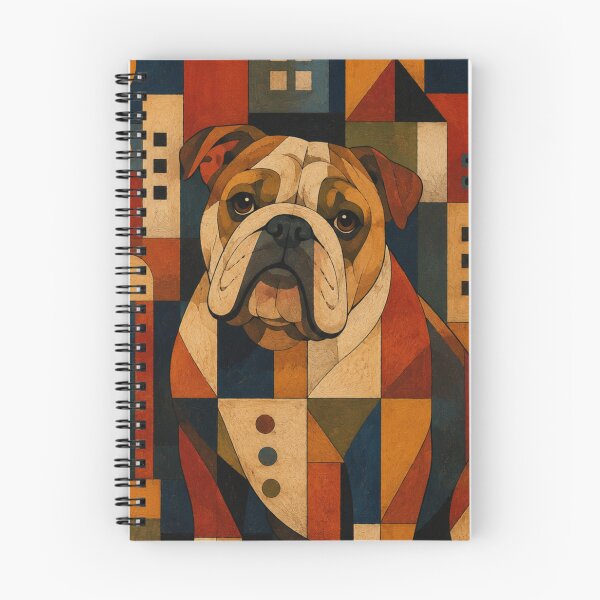 Item preview, Colorful Bulldog Folk Art Geometric Dog Pattern designed and sold by Petsthetic.
