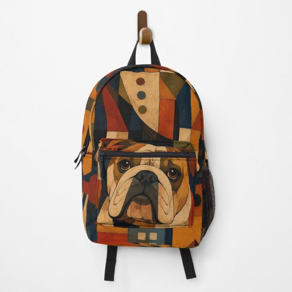 Item preview, Colorful Bulldog Folk Art Geometric Dog Pattern designed and sold by Petsthetic.