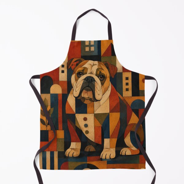 Item preview, Colorful Bulldog Folk Art Geometric Dog Pattern designed and sold by Petsthetic.