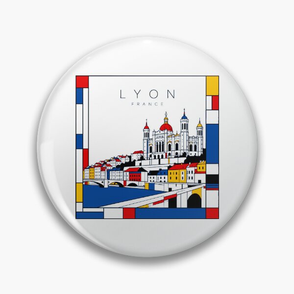 Item preview, Lyon Mondrian style poster 3D designed and sold by CMYKStudio.