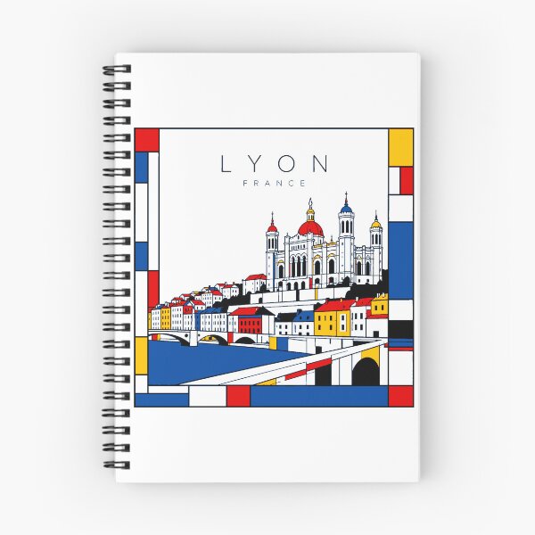 Item preview, Lyon Mondrian style poster 3D designed and sold by CMYKStudio.