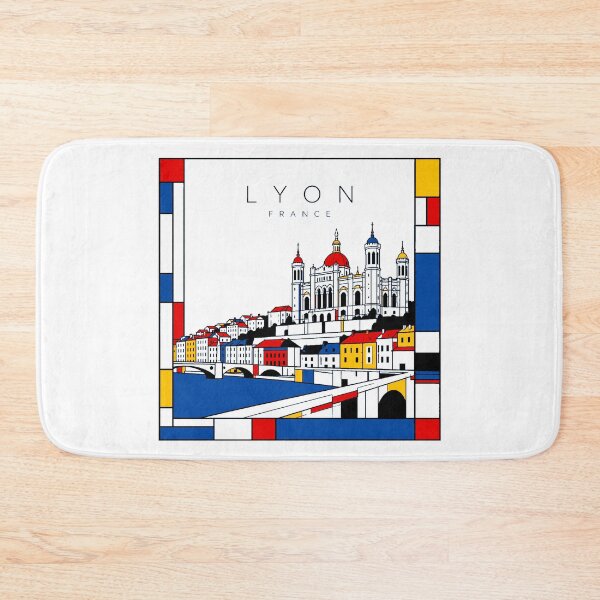 Item preview, Lyon Mondrian style poster 3D designed and sold by CMYKStudio.