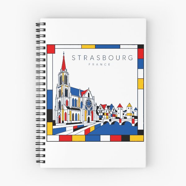 Item preview, Strasbourg Mondrian style poster 3D designed and sold by CMYKStudio.