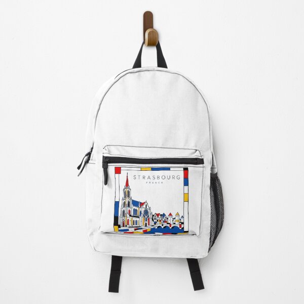 Item preview, Strasbourg Mondrian style poster 3D designed and sold by CMYKStudio.
