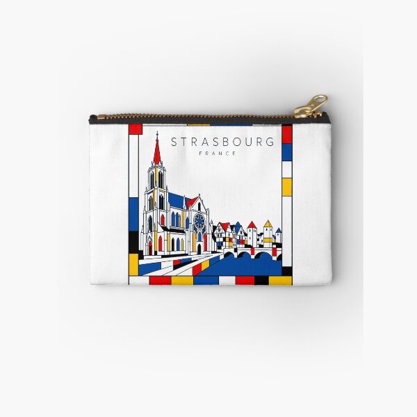 Item preview, Strasbourg Mondrian style poster 3D designed and sold by CMYKStudio.