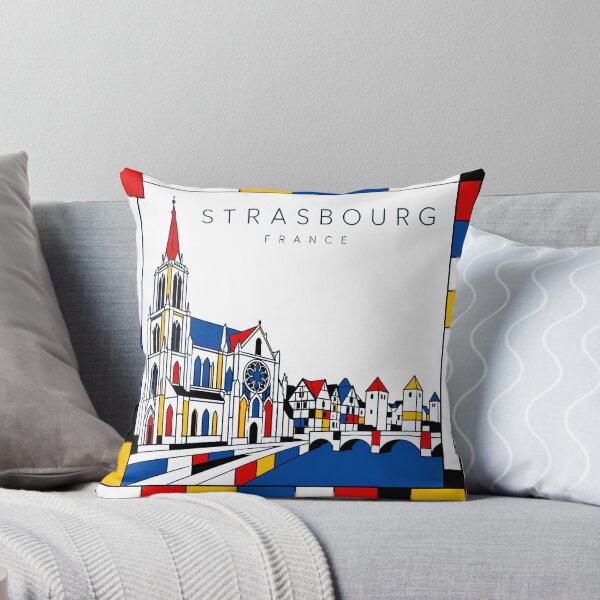 Item preview, Strasbourg Mondrian style poster 3D designed and sold by CMYKStudio.
