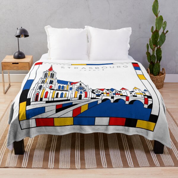 Item preview, Strasbourg Mondrian style poster 3D designed and sold by CMYKStudio.