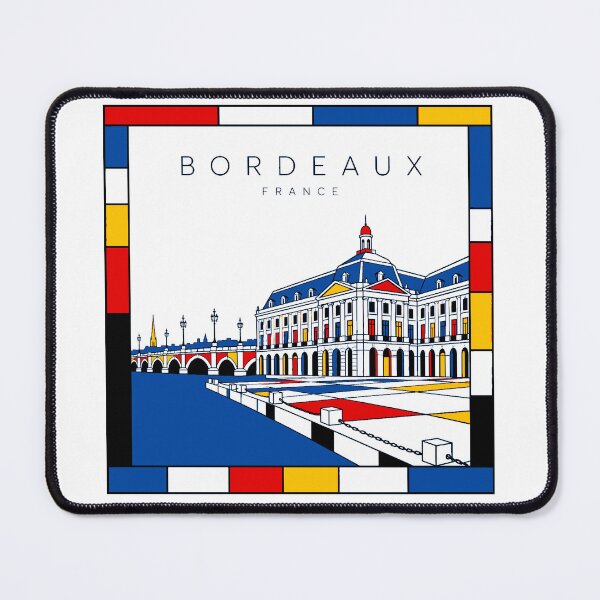Item preview, Bordeaux Mondrian style poster 3D designed and sold by CMYKStudio.