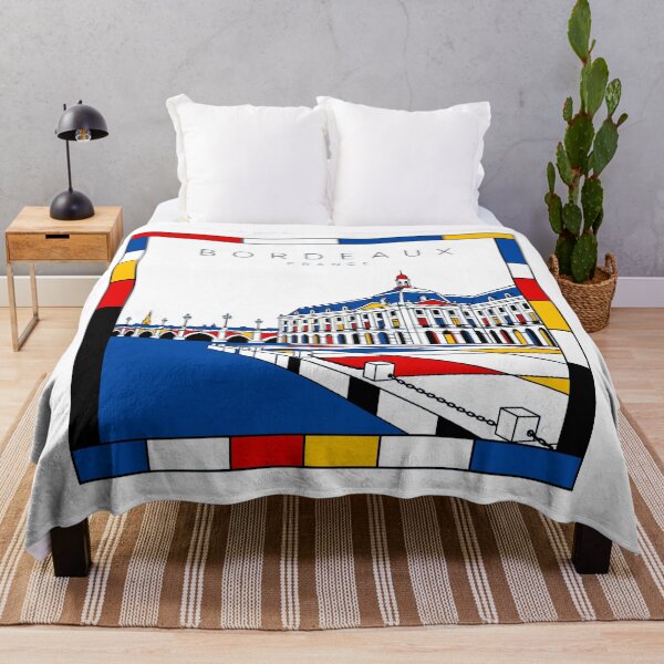 Item preview, Bordeaux Mondrian style poster 3D designed and sold by CMYKStudio.