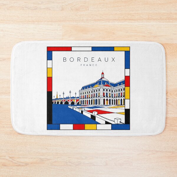 Item preview, Bordeaux Mondrian style poster 3D designed and sold by CMYKStudio.