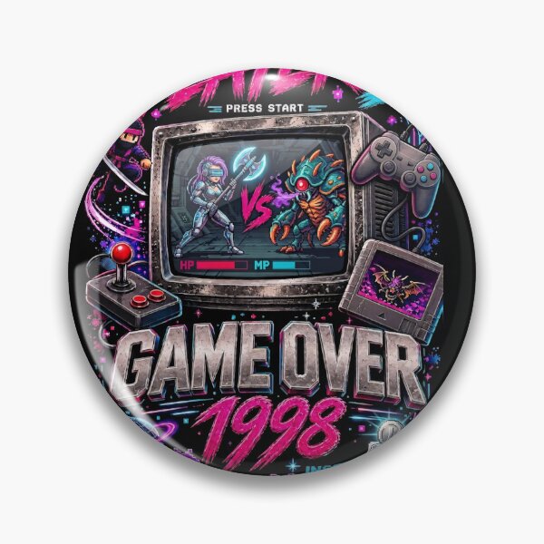 Item preview, Player 1 Press Start Game Over 1998 Retro Arcade Gamer designed and sold by thirtyonestars.
