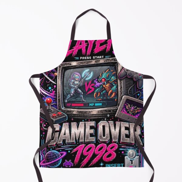 Item preview, Player 1 Press Start Game Over 1998 Retro Arcade Gamer designed and sold by thirtyonestars.