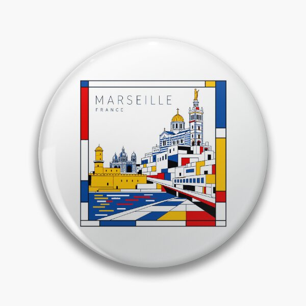 Item preview, Marseille Mondrian style poster 3D designed and sold by CMYKStudio.