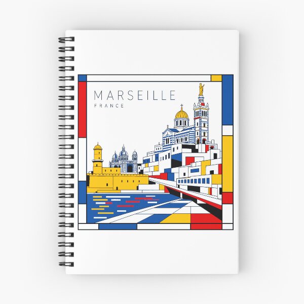 Item preview, Marseille Mondrian style poster 3D designed and sold by CMYKStudio.