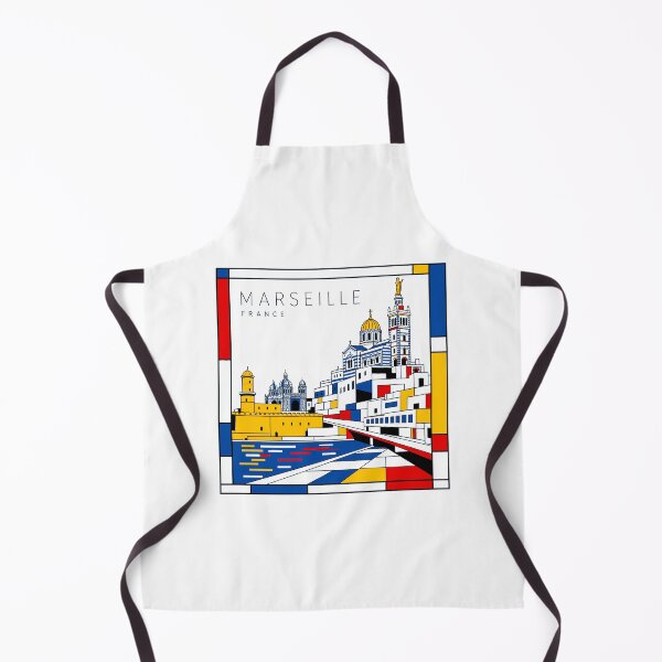 Item preview, Marseille Mondrian style poster 3D designed and sold by CMYKStudio.